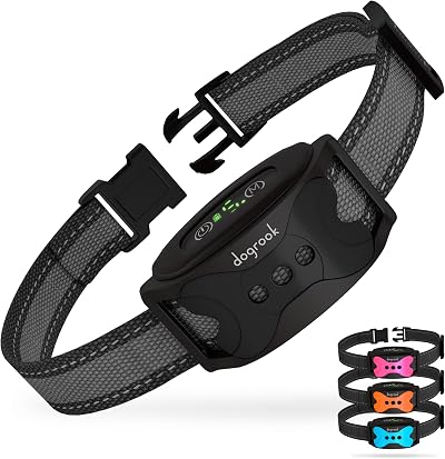 DogRook Rechargeable No Shock Bark Collar with Vibration Beep 8-110 lbs