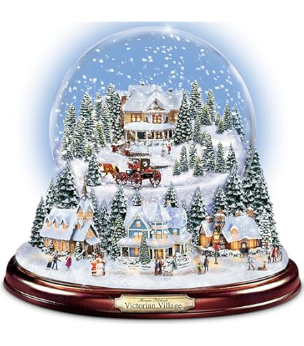 トーマスキンケード ビクトリアンクリスマスビレッジ クノーグローブ スノードーム Thomas Kinkade A Visit with Santa Illuminated Musical Snowglobe