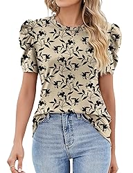 Ivicoer Tops for Women Petite Tops Short Sleeve