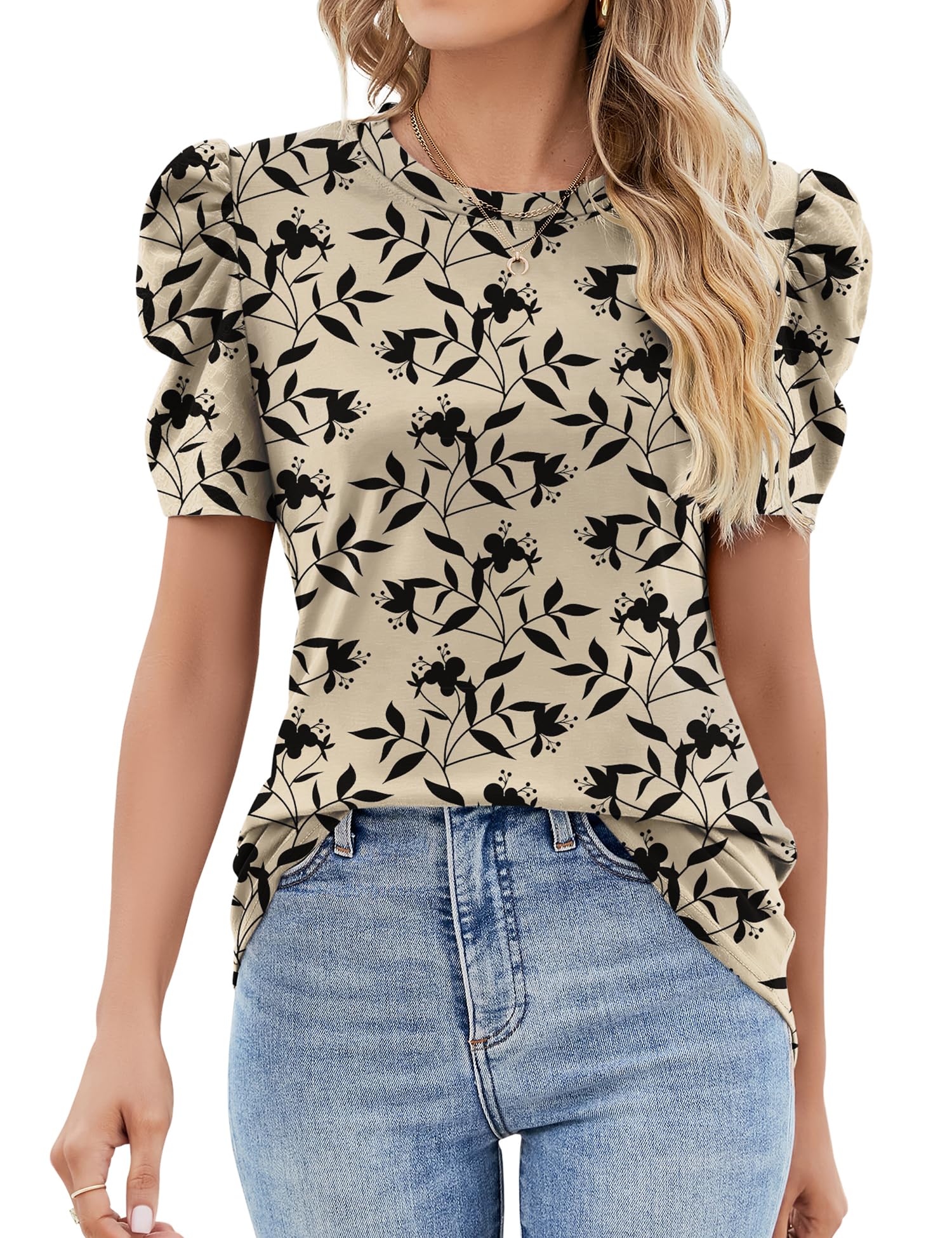 Ivicoer Tops for Women Petite Tops Short Sleeve