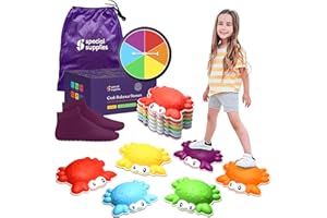 Special Supplies Stepping Stones for Kids - Indoor/Outdoor Play - Child Safe Rubber, Non-Slip Edging - Promotes Coordination, Balance, Strength- Set of 6