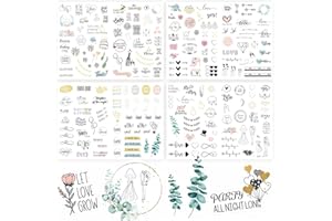 Lot de 4 feuilles d'autocollants de mariage pour scrapbooking, 230 pièces, couleurs pastel, translucides, imperméables, autoc