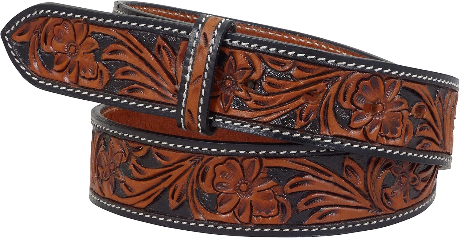 western leather belts without buckles