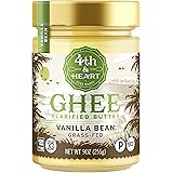 Vanilla Bean Grass-Fed Ghee Butter by 4th & Heart, 9 Ounce, Keto, Pasture Raised, Non-GMO, Lactose Free, Certified Paleo