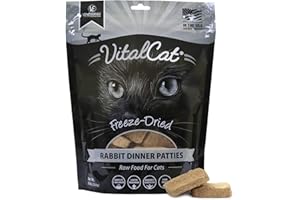 Vital Essentials Freeze Dried Cat Food, Rabbit Dinner Patties 8 oz