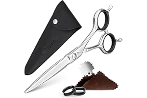 Fagaci Professional Hair Cutting Scissors 5.5” Super Sharp Thin Blades, 440C Steel for Maximum Precision Hair Scissors for Women & Men, Lightweight Hair Shears for Hair Cutting, Barber Scissors