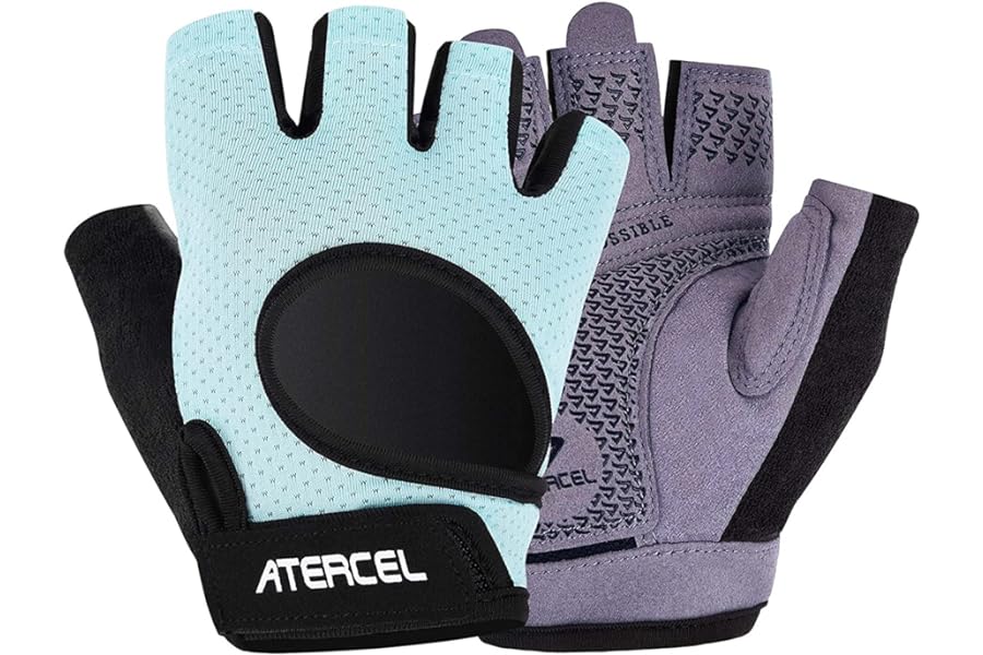 ATERCEL Weight Lifting Gloves Full Palm Protection, Workout Gloves for Gym, Cycling, Exercise, Breathable, Super Lightweight for Mens and Women
