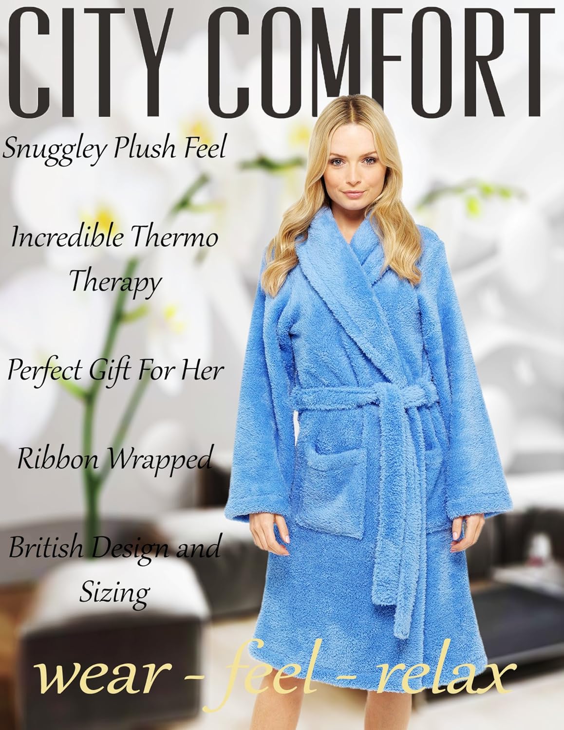 Nightwear Ladies Dressing Gown Shaggy Soft Fleece Women