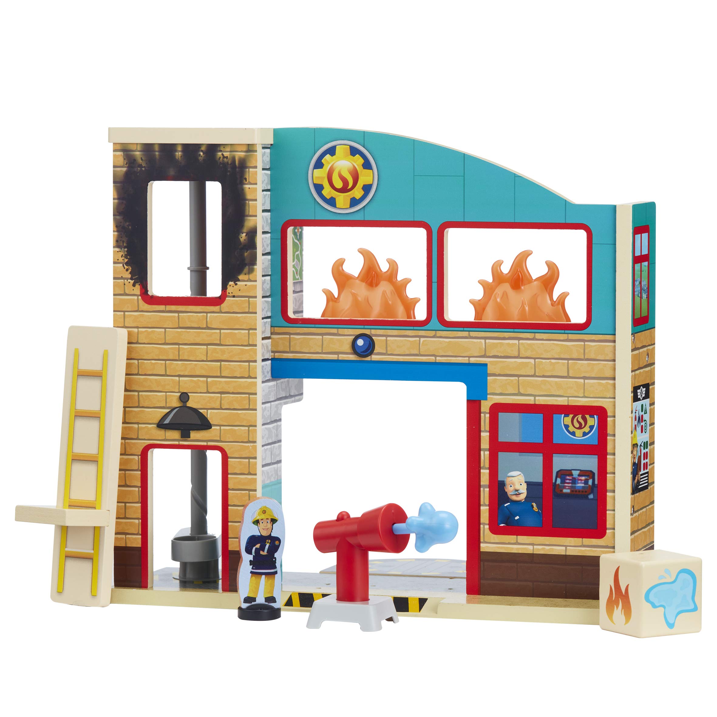 Character Uk Fireman Sam Wooden Fire Station