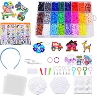 Konsait Set De 22000 Cuentas Fusibles 2.6 Mm – 24 Colores Con Plantillas, Pinzas, Llaveros Y Cordones – Manualidad DIY Para Niños +4 Años