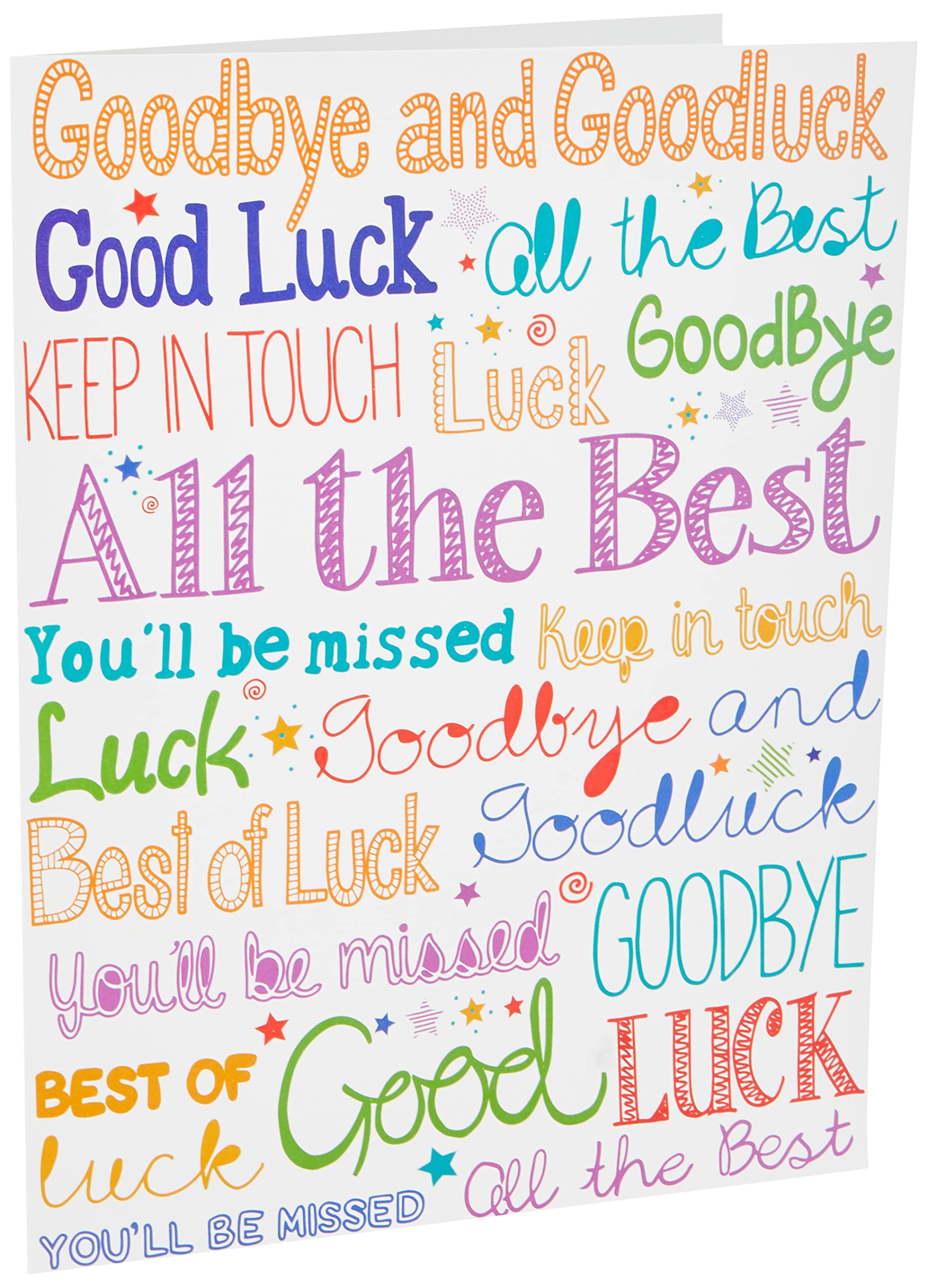 Piccadilly Greetings Group Ltd Sloane Graphics Goodbye and Good luck Farewell Card, 298mm x 222mm, brown|green|red|beige