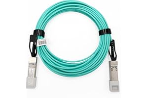 Elfcam® - 15m/49.2ft Fiber Optic Cable OM3 SFP+ to SFP+ AOC 10Gbps, Compatible with SFP-10G-AOC, 15 Meters