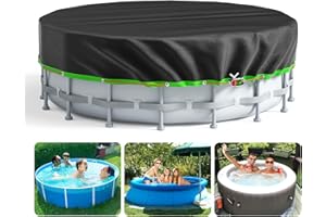 TLOOE 21 Ft Round Pool Cover - Solar Cover for Above Ground Pools with Winch and Cable, Heavy Duty Tear Resistant Solar Swimming Pool Cover, Winter Pool Cover Ideal for Waterproof and Dustproof