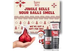 Happy Nuts Holiday Anti Chafing Deodorant Festive Essentials Bundle Kit - Perfect Men's Gift for Christmas - Includes Anti Chafing Comfort Cream Deodorant, Chafe Stick & Cheeky Ornament