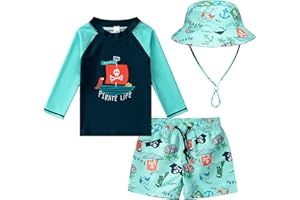 BTPEIHTD Kids Swimsuit Boys Rash Guard Swim Trunks UPF 50+ Fishing Surfing Beach Bathing Suit Quick Dry Toddler Swimwear Set
