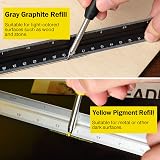 Hiboom 2 Pack Carpenter Pencil with 14 Refills Long Nosed Sharpener Black Yellow view 6
