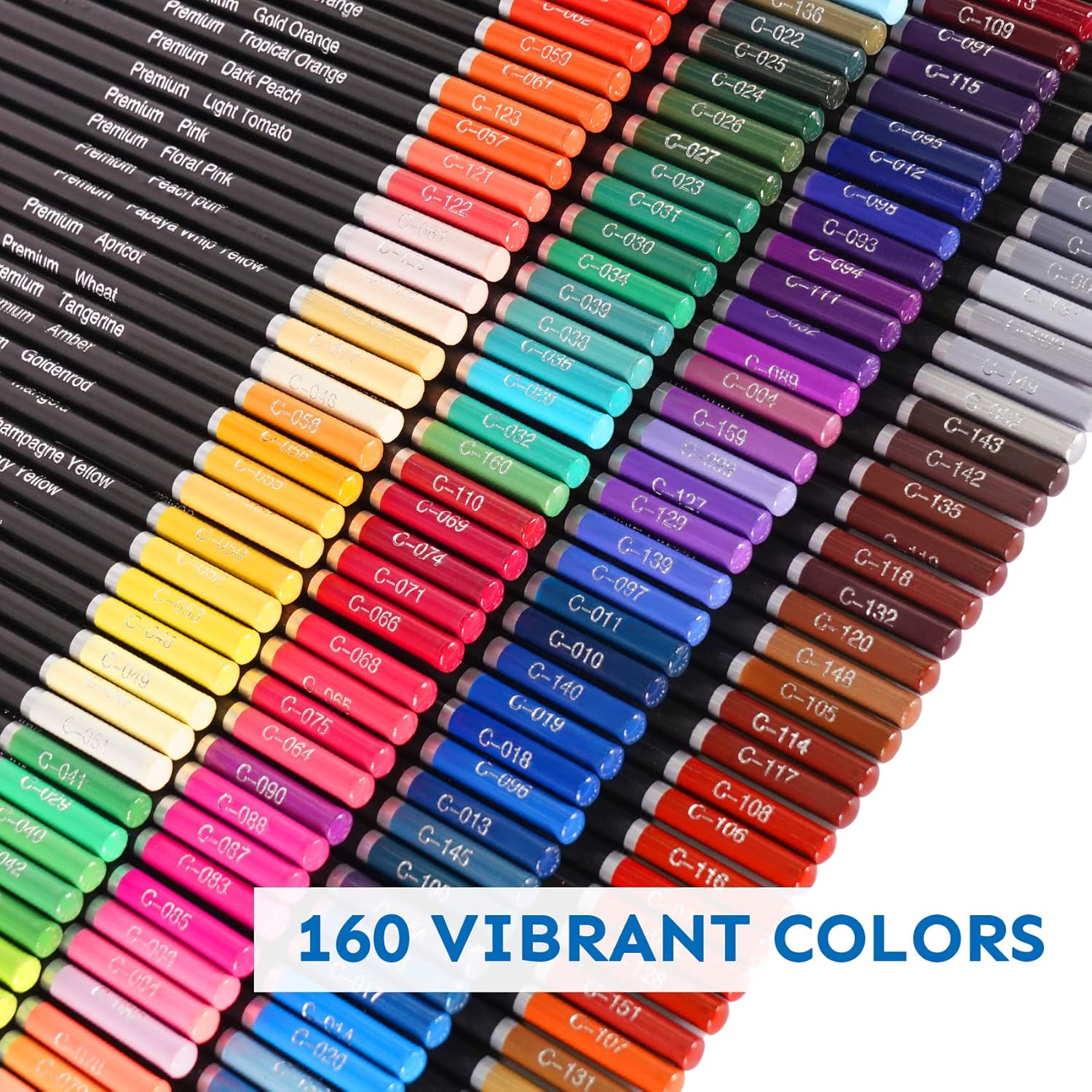 160 Color Artist Colored Pencils Set for Coloring Books,Soft Core, Professional Numbered Art Drawing Pencils for Sketching Shading Blending Crafting,Strong Travel Case for Adults Artists,Art Supplies: Office Products
