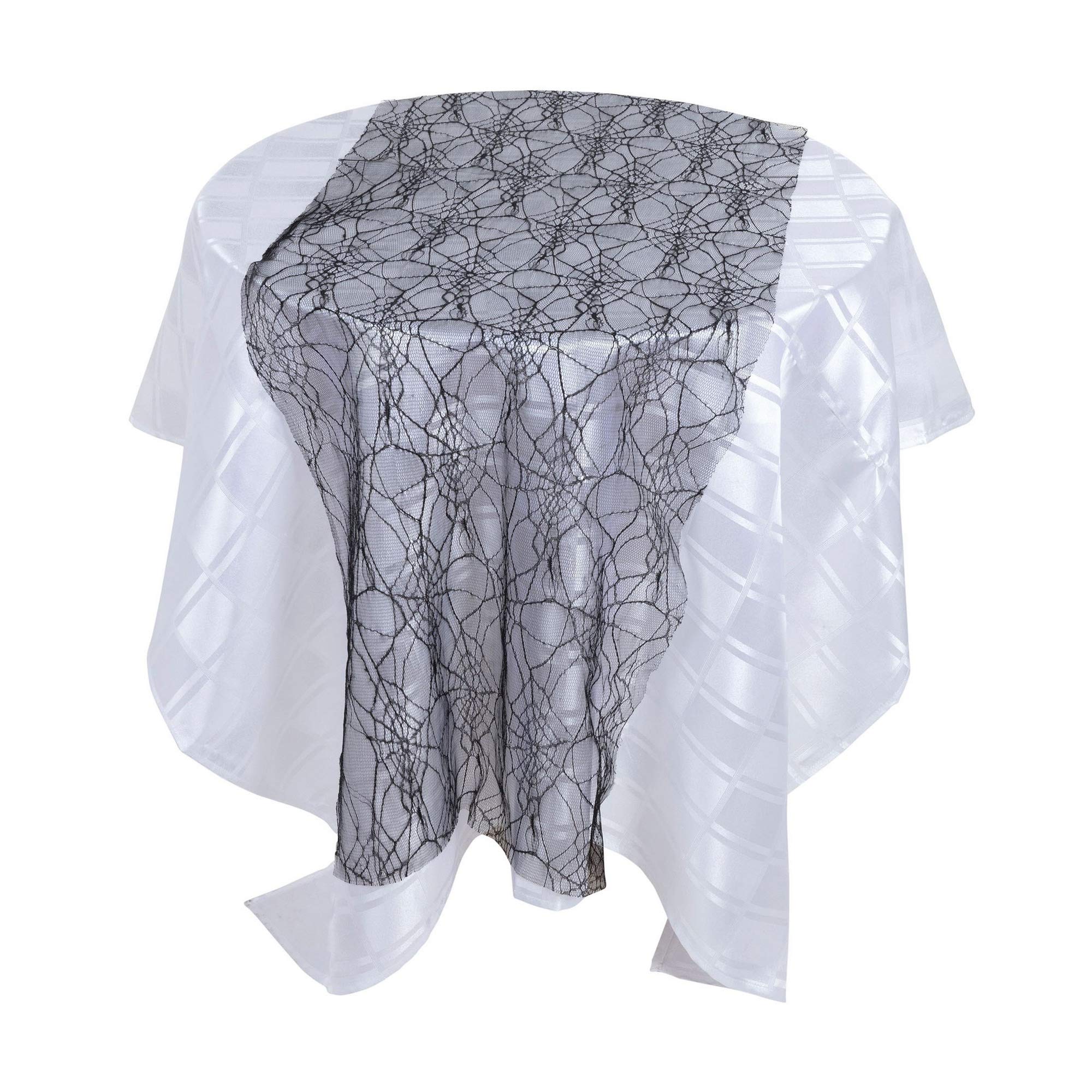 Bristol Novelty HI361 Spiderweb Table Runner, Black, One Size