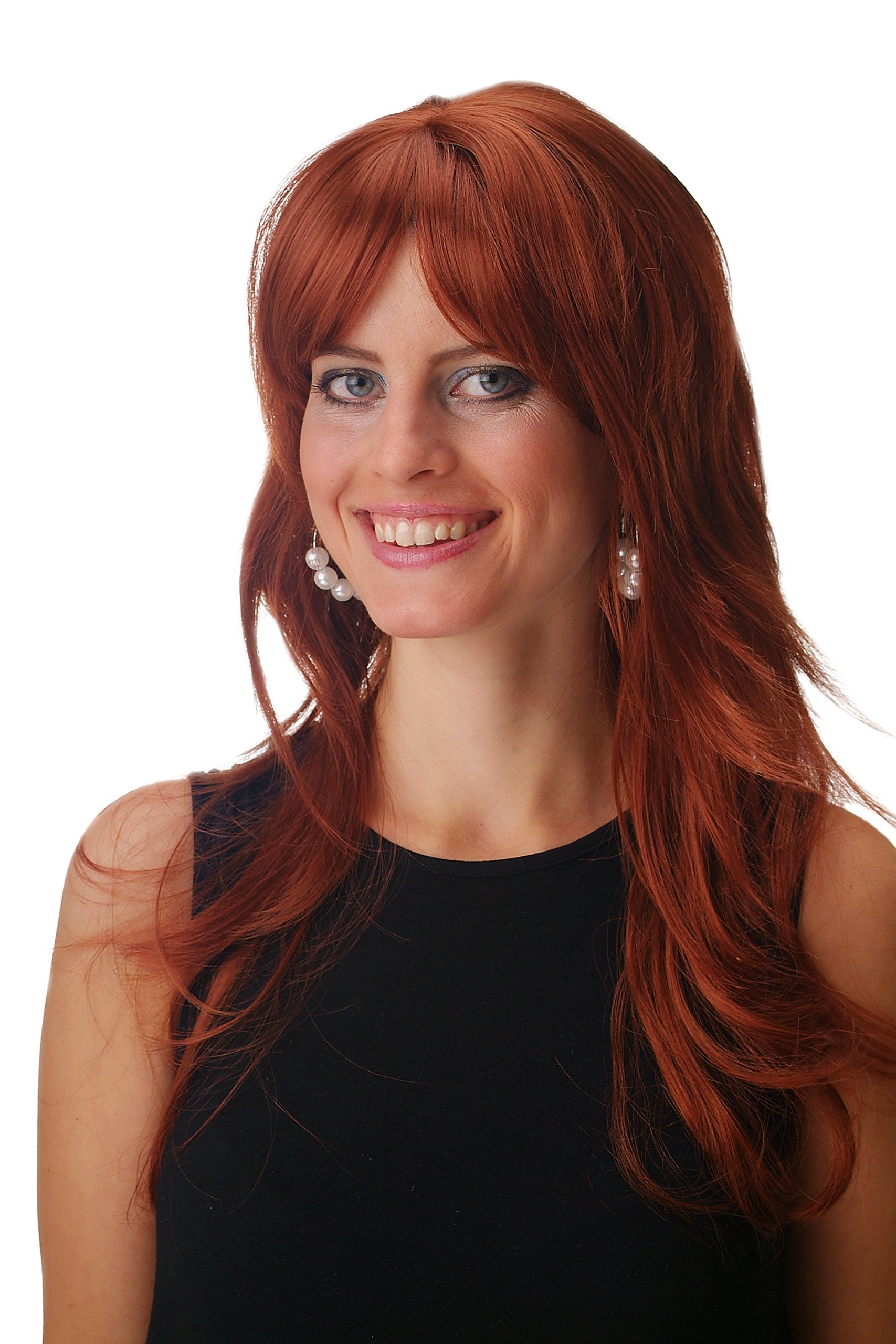 WIG ME UP - GFW242-130 Lady Quality Wig long slightly wavy long fringe parted sideways light copper red brown