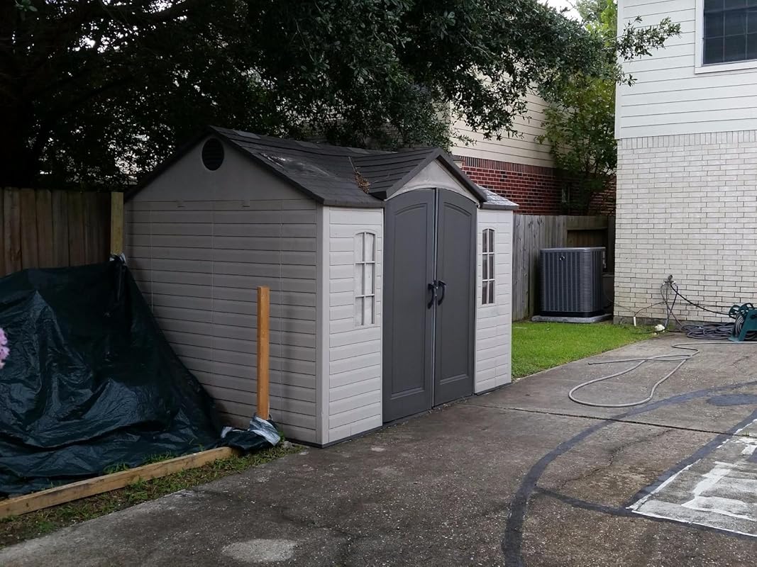 Alloy Steel 10 FT. X 8 FT. OUTDOOR STORAGE SHED (Model 60001) Brown