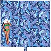 WEKAPO Beach Blanket Waterproof Sandproof Oversized, Extra Large Beach Mat Sand Free, Lightweight & Compact Sand Free Mat with 6 Stakes & 4 Corner Pockets