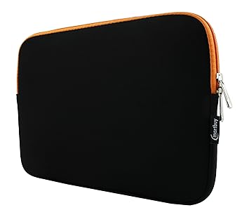 Emartbuy® Schwarz/Orange 12.5-14 Zoll Wasserdicht Neopren weicher Reißverschluss Kasten Abdeckungmit Orange Interior & Zip fo