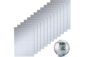 ROMOOA Self-Adhesive Mirrors Mosaic Tiles Mirror Tiles Self Adhesive Disco Mirror Tiles Craft Mirror Tiles Mirror Mosaic Tiles Mosaic Tiles Mirror for DIY, 5 x 5 mm (Silver, 7200 Pieces)