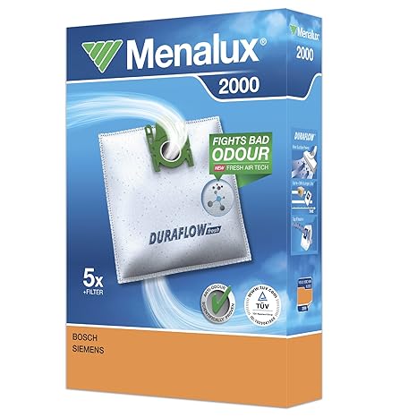 MENALUX 900196146 2000/5xStaubsaugerbeutel+1 GRATIS-ZUSCHNITTFILTER 20x25cm