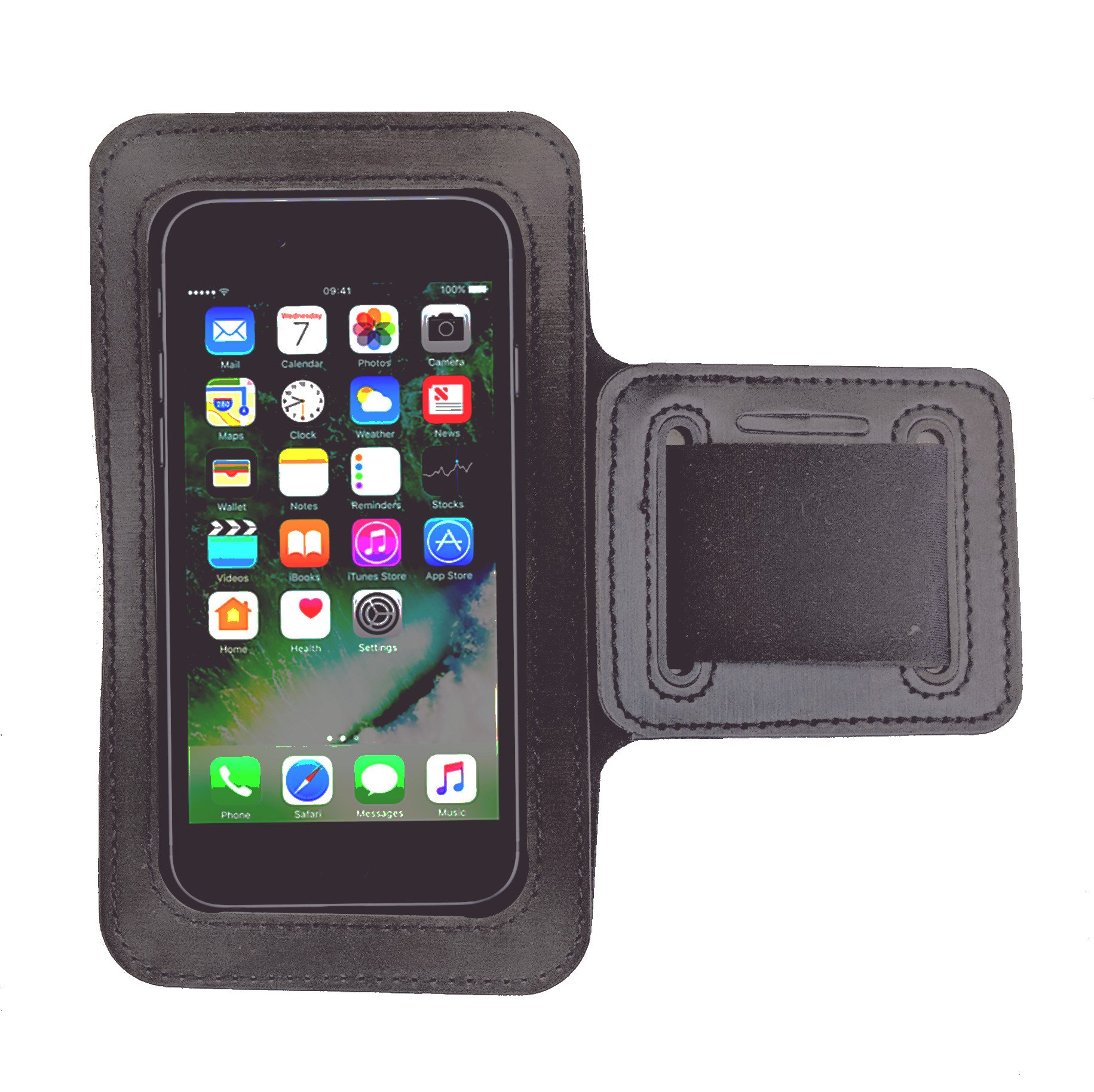 Mobile Armband Pouch Sports Gym Running Armband Case Cover for Mobile Phone Various Colours (Large, Black)