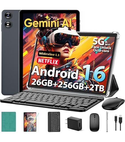 Amazon.com : Android 15 Tablet 10 inch, 2026 Tablet with Keyboard