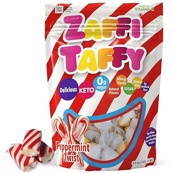 ZAFFI TAFFY SUGAR FREE CANDY – DYE FREE,...