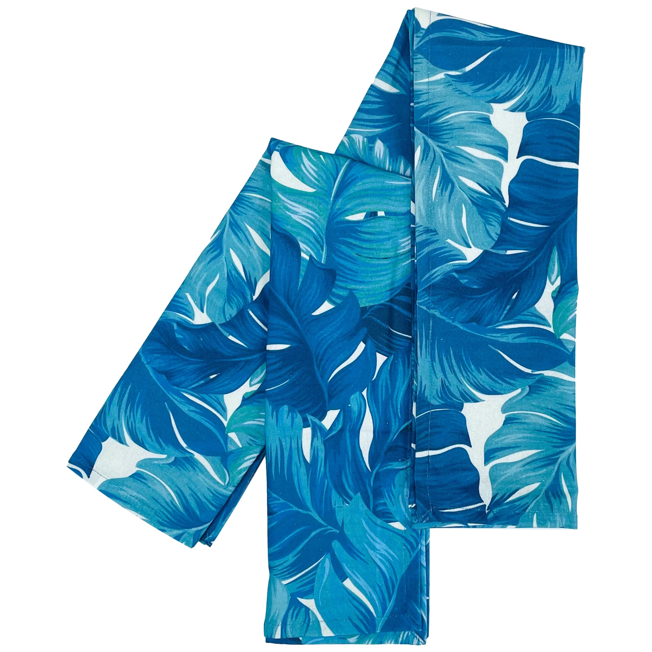 Ragged Rose Tea Towels for Kitchen - 50 cm x 70 cm Pair of Kitchen Cloths for Drying Dishes, Wiping Countertops, & Handling Pots - Machine Washable & Durable - Turquoise Palms, Pack of 2