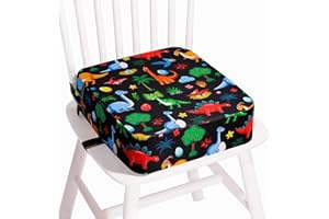 TOTIDYH Toddler Booster Seat for Kitchen Chair, Non-Slip Kids Dining Table Booster Seat with Adjustable Safer Straps, Portable Baby Eating Travel Camping Increasing Cushion