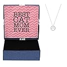 Best Cat Mom Ever Cat Lover Gifts Paw Shaped Pendant Necklace Jewelry Box Gift for Cat Lover