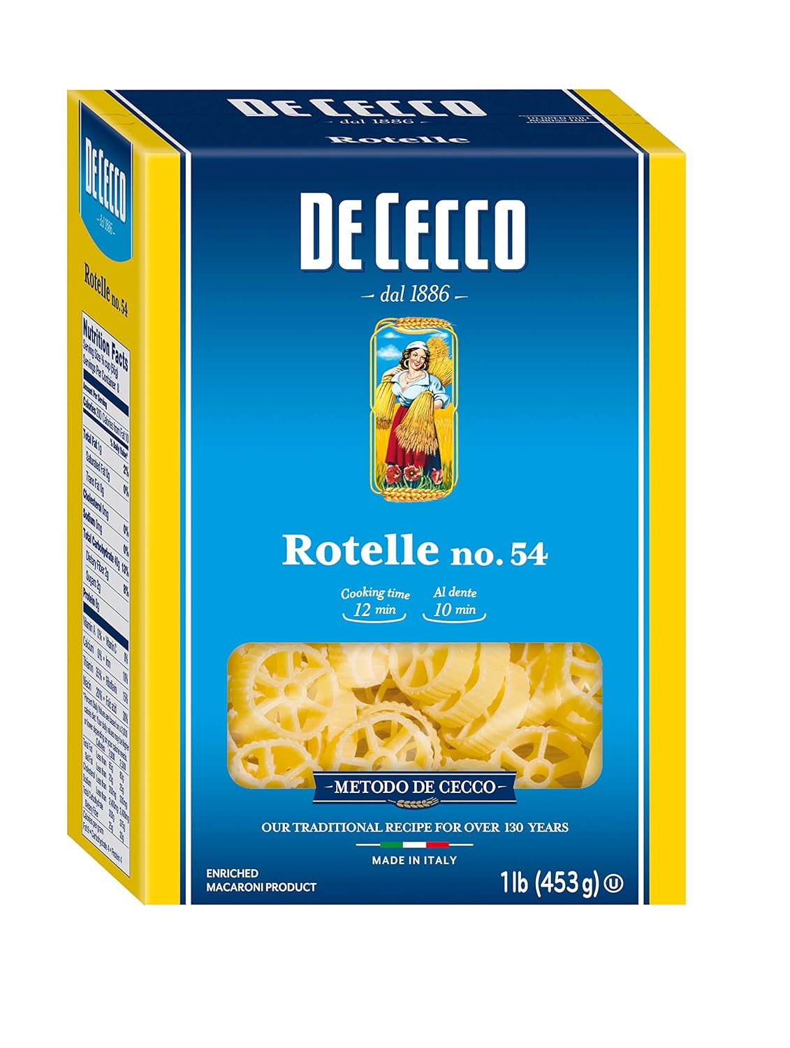 De Cecco Semolina Pasta, Rotelle No.54, 1 Pound (Pack of 12) Grocery & Gourmet Food