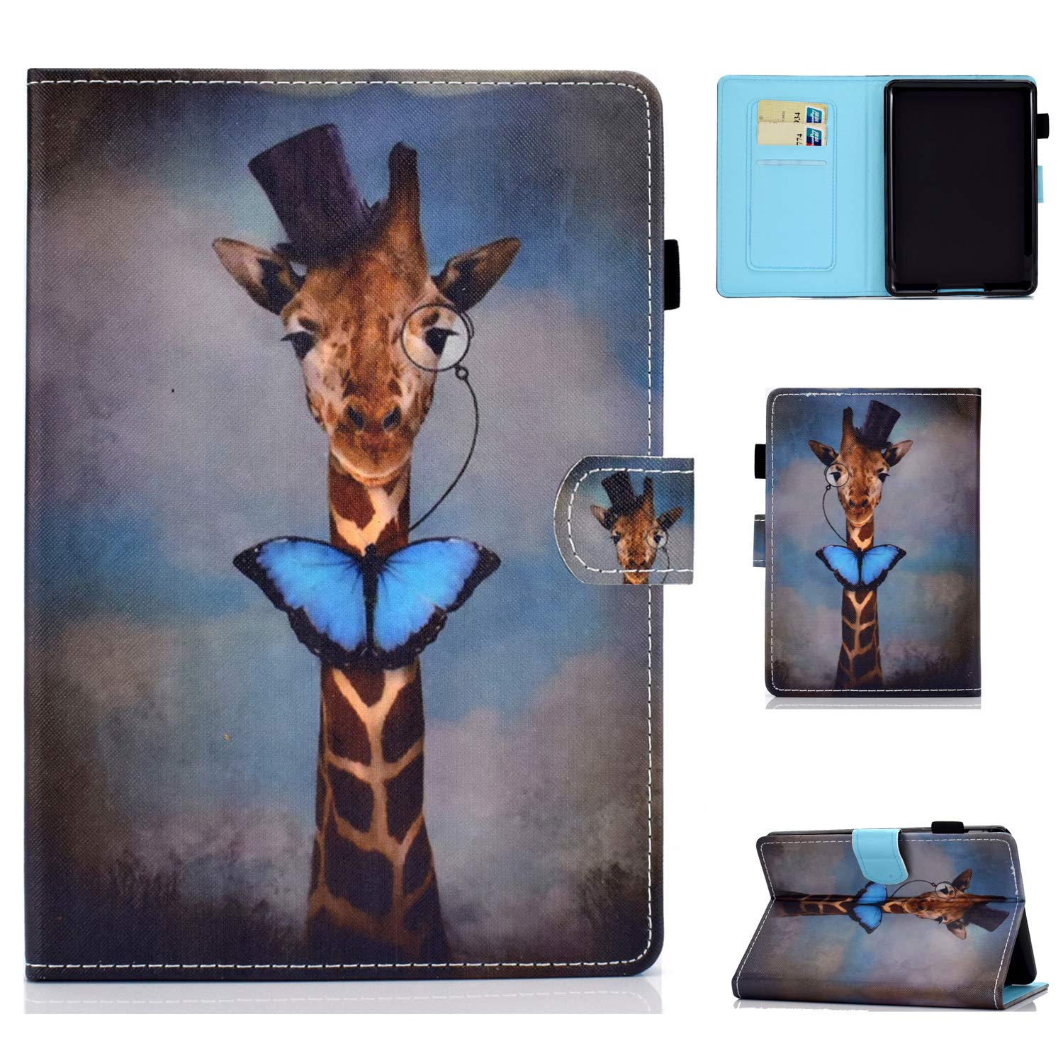 Flip Case for Kindle Painted (All-New Kindle 10th Generation 2019) - Bspring Slim Fit Vertical Multi-Viewing Stand Cover with Auto Sleep/Wake,Giraffe