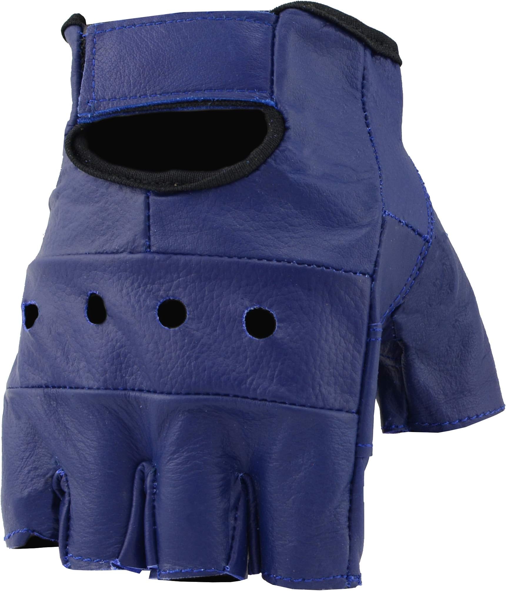 The Bikers Zone Men's Leather Fingerless Gloves, Soft Lambskin Leather (Colors)