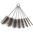 12 Inch Pipe Cleaning Brush Set with Stainless Steel Bristles, 8 Piece Variety Pack | for Auto Parts, Bottles, Guns, Tubes, etc.