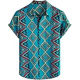 VATPAVE Mens Casual Short Sleeve Button Down Shirts Regular Fit Hawaiian Summer Shirt