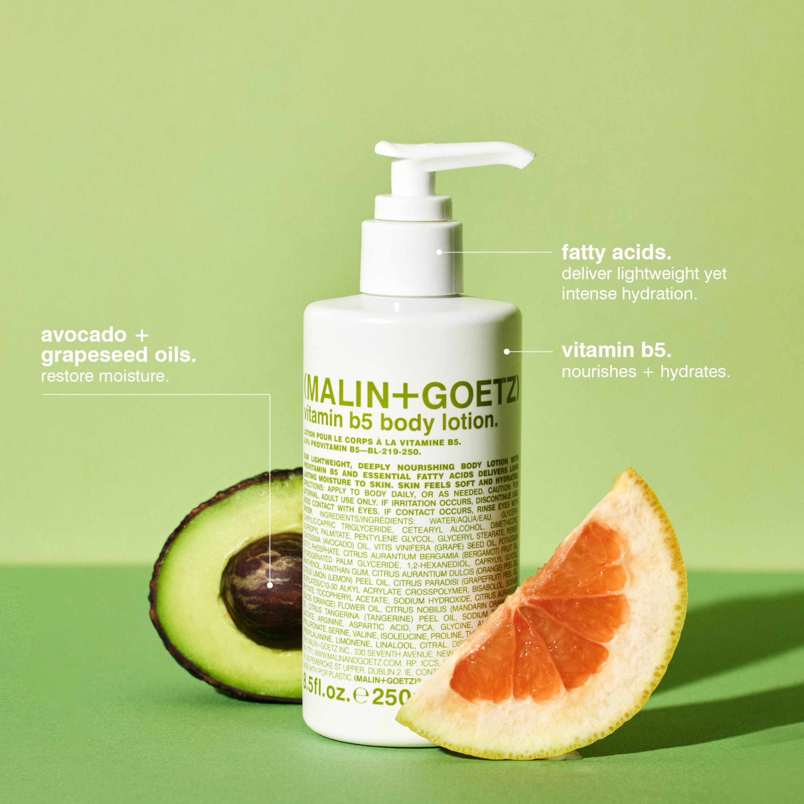 Malin + Goetz Vitamin B5 Body Lotion for Women & Men An Everyday Essential To Heal All Skin Types. Vegan & Cruelty-Free