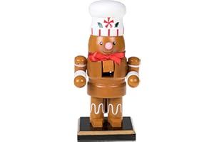 Clever Creations Gingerbread Man 6 Inch Traditional Wooden Nutcracker, Festive Christmas Décor for Shelves and Tables