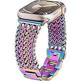 Minyee Compatible with Apple Watch Band 41/40/38/44/45/46/49/42mm Women, Dressy Stainless Steel Metal Adjustable Chain Strap Link Bracelet Wristband for iWatch Series 11 10 9 8 7 6 5 4 3 2 1 Ultra SE
