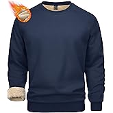 MAGCOMSEN Men's Sweatshirts Sherpa Lined, Heavyweight Fleece Pullover, Warm Crewneck Winter Sweatshirt