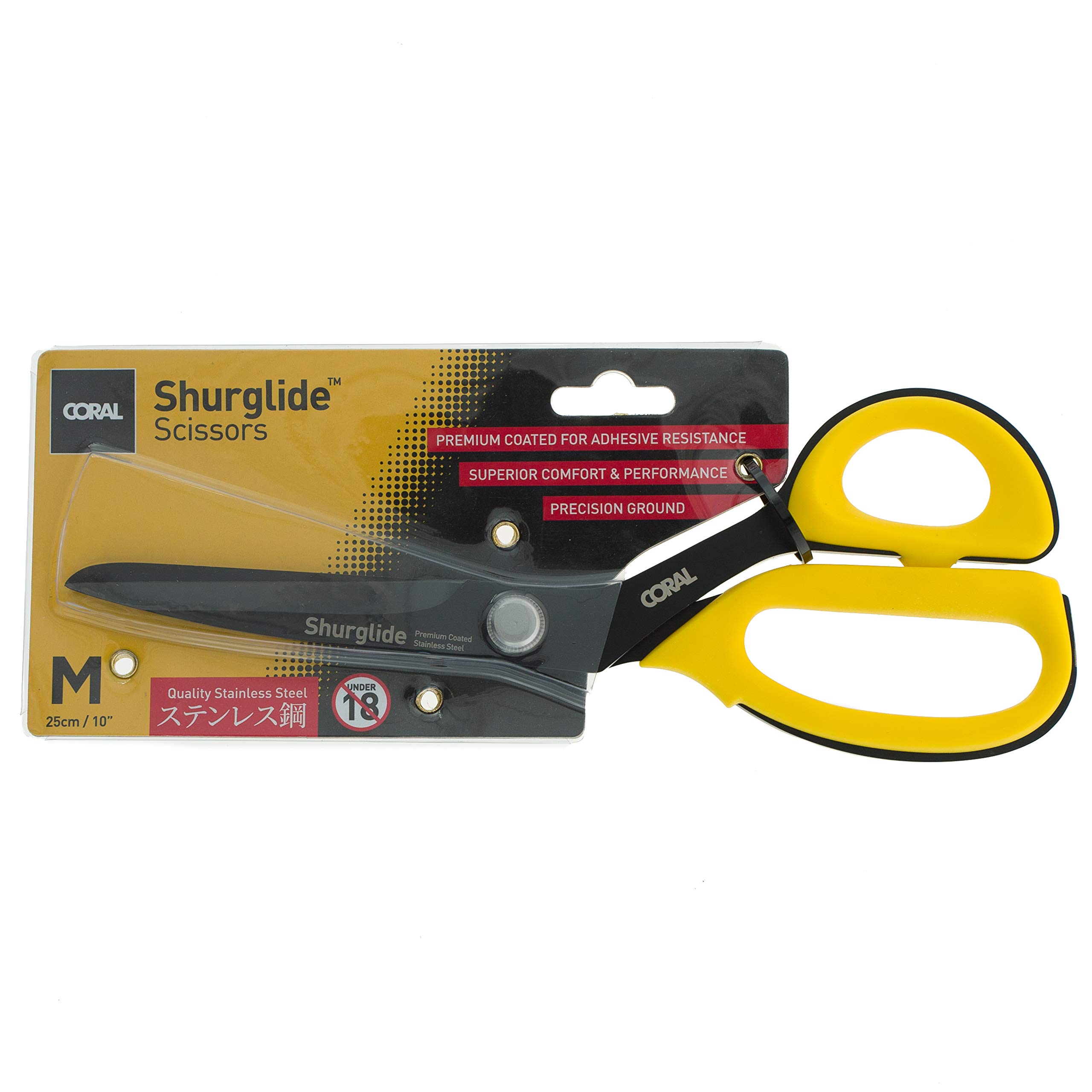 Coral 56800 Shurglide Scissors with Premium Coated Stainless Steel Blade for Wallpaper Medium 25CM / 10 inch