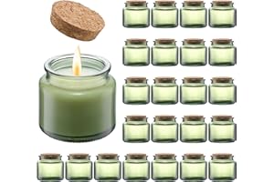 Danmu 3oz Glass Candle Jars,Candle Jars for Making Candles,Wedding,Baby Shower,Party Favors Decoration 24 Pack(Green)