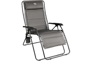 Timber Ridge Balsam Deluxe Zero Gravity Lounger Oversize Outdoor Recliner Chair, Grey