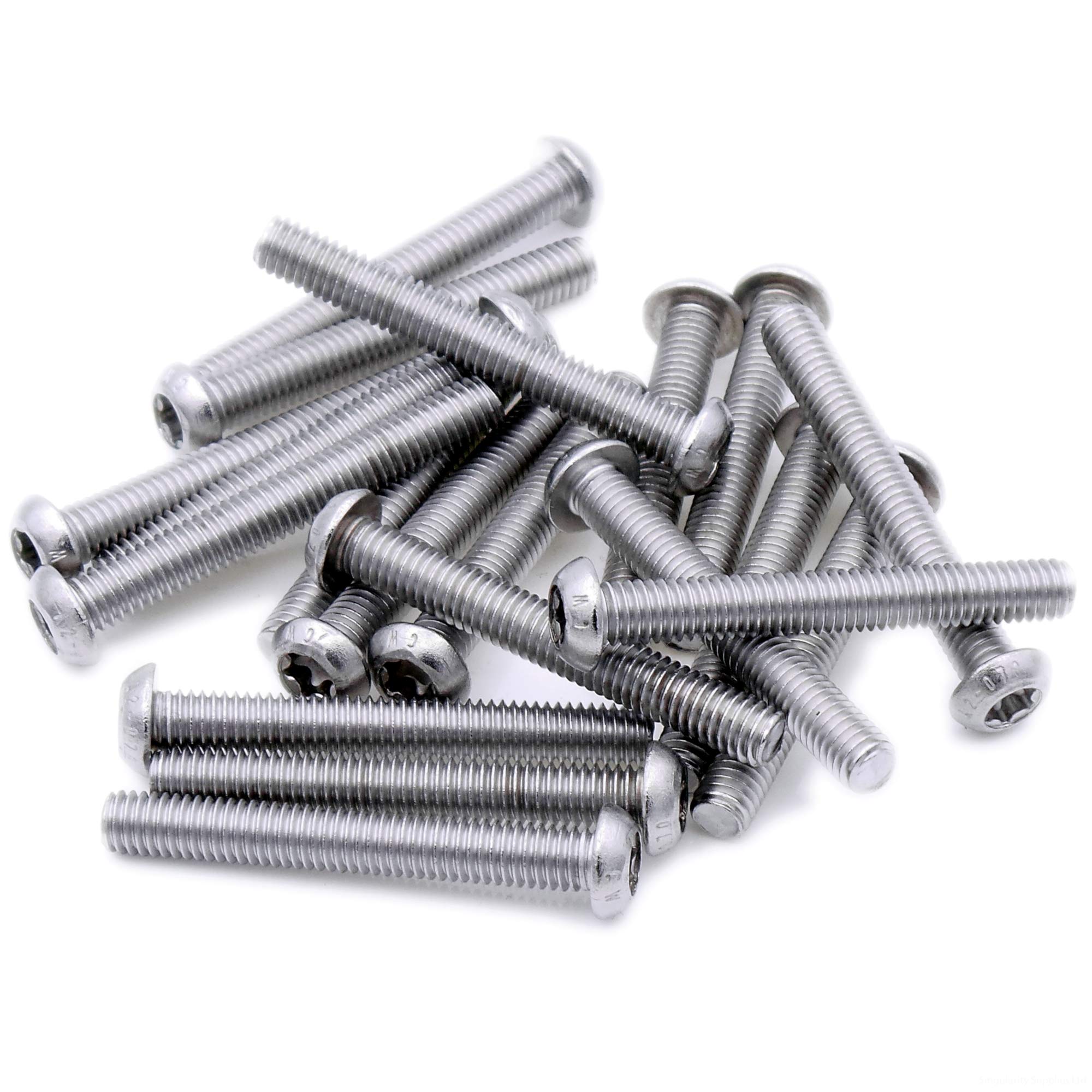 M6 (6mm x 10mm) TX Socket Button Machine Screw (Bolt) - Stainless Steel (A2) (Pack of 20)