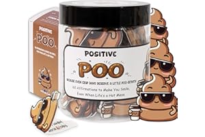 KATINAT Positive Poo Jar – Funny Christmas Gag Gifts for Men, Teens, 60 Hilarious Affirmations, White Elephant Gift, Emotional Support Jar for Friends, Teens Boys,Teen Girl Trendy Stuff, Gifts for Coworkers