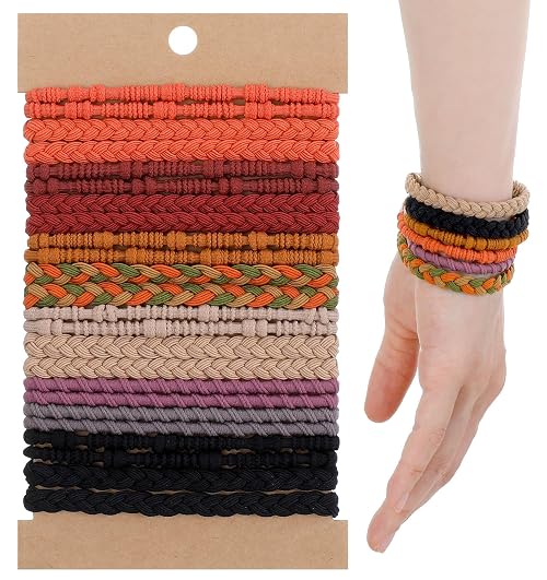 hairbands, 24 Pack - 9 Color 3 Style Bohemian Hair Jewelry, Fabric Hairbands for Women Girls (Festival Wedding Yoga Accessories)