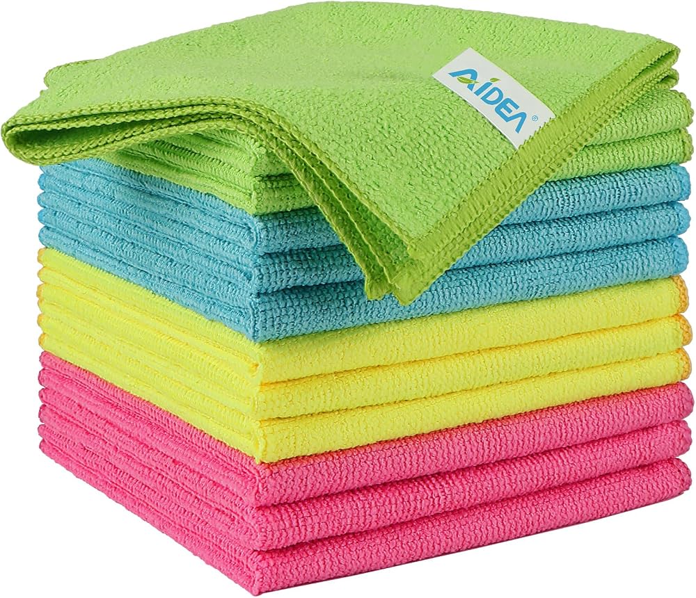 AIDEA Microfibre Cloth 12 Pack 30x30 cm Reusable Lint Free Towels